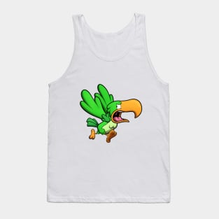 Scared Running Green Parrot Tank Top